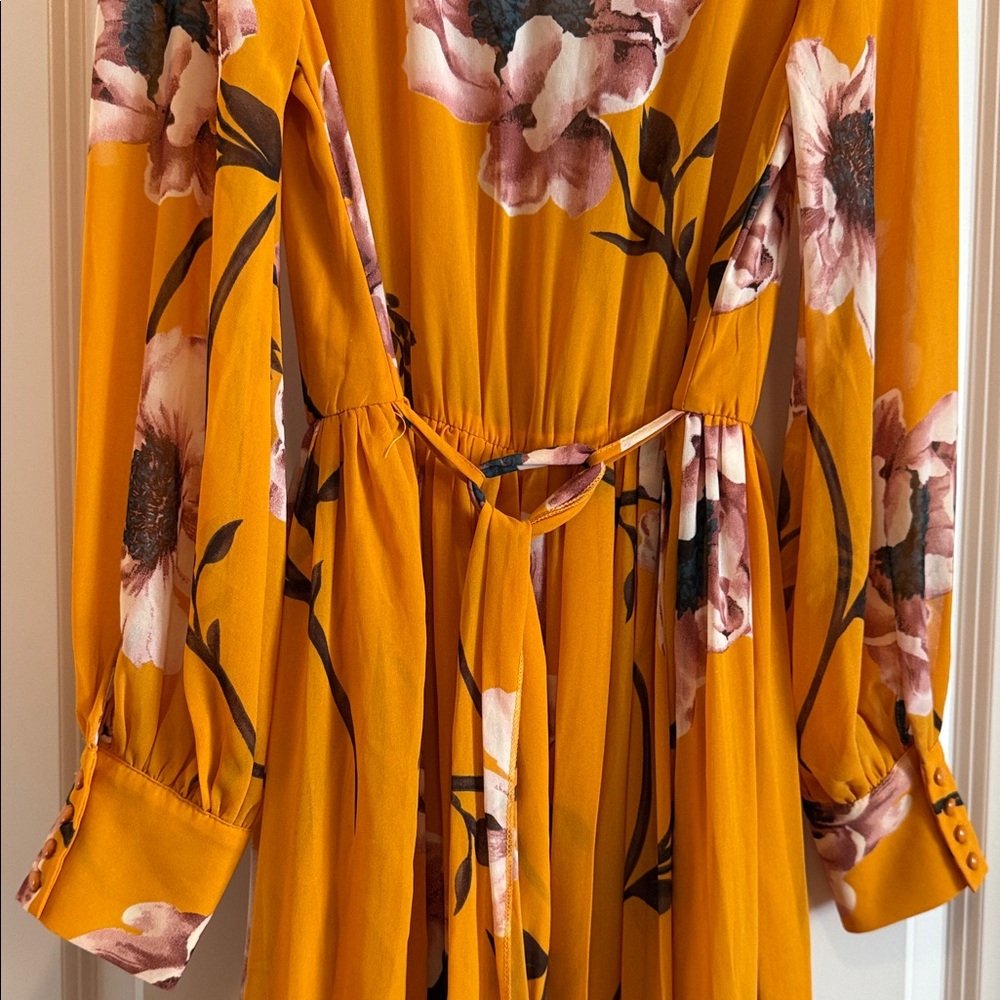 Fashion Nova Mustard Floral Maxi Dress - Picture 4 of 6